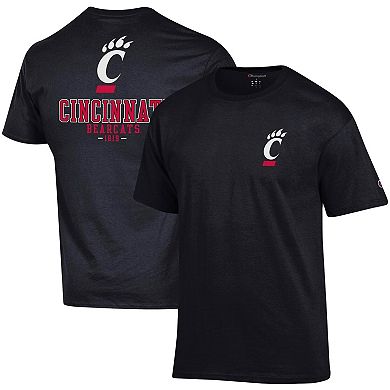 Men's Champion Black Cincinnati Bearcats Stack 2-Hit T-Shirt