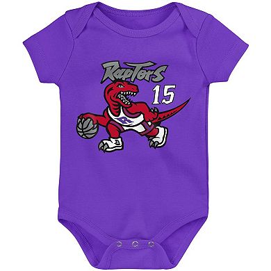 Infant Mitchell & Ness Vince Carter Purple Toronto Raptors Hardwood Classics Name & Number Bodysuit