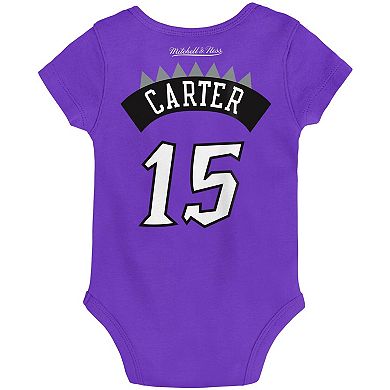 Infant Mitchell & Ness Vince Carter Purple Toronto Raptors Hardwood Classics Name & Number Bodysuit