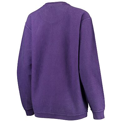 Women's Pressbox Purple Northwestern Wildcats Comfy Cord Vintage Wash Basic Arch Pullover Sweatshirt
