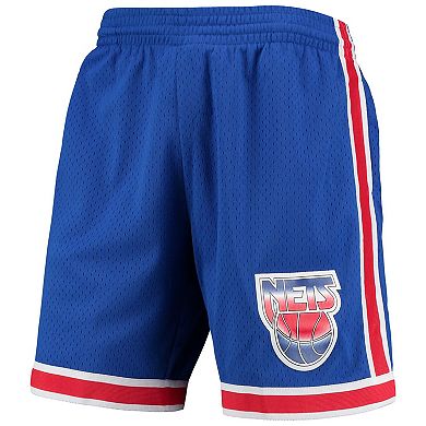 Men's Mitchell & Ness Blue New Jersey Nets Hardwood Classics Primary Logo Swingman Shorts