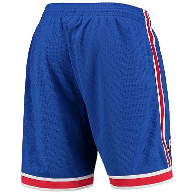 Men's Mitchell & Ness Blue New Jersey Nets Hardwood Classics Primary Logo Swingman Shorts