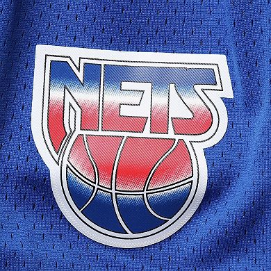 Men's Mitchell & Ness Blue New Jersey Nets Hardwood Classics Primary Logo Swingman Shorts