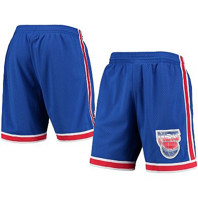 Men's Mitchell & Ness Blue New Jersey Nets Hardwood Classics Primary Logo Swingman Shorts