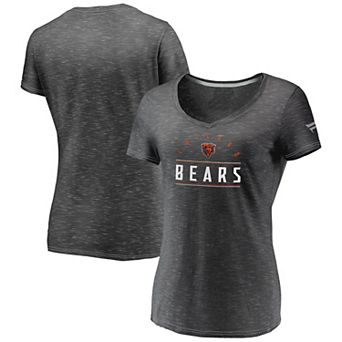 Women's Fanatics Branded Charcoal Chicago Bears League Leader Space Dye V-Neck T-Shirt