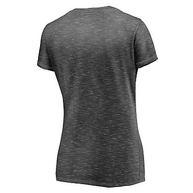 Women's Fanatics Branded Charcoal Chicago Bears League Leader Space Dye V-Neck T-Shirt