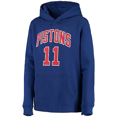 Youth Mitchell & Ness Isiah Thomas Blue Detroit Pistons Hardwood Classics Name & Number Pullover Hoodie