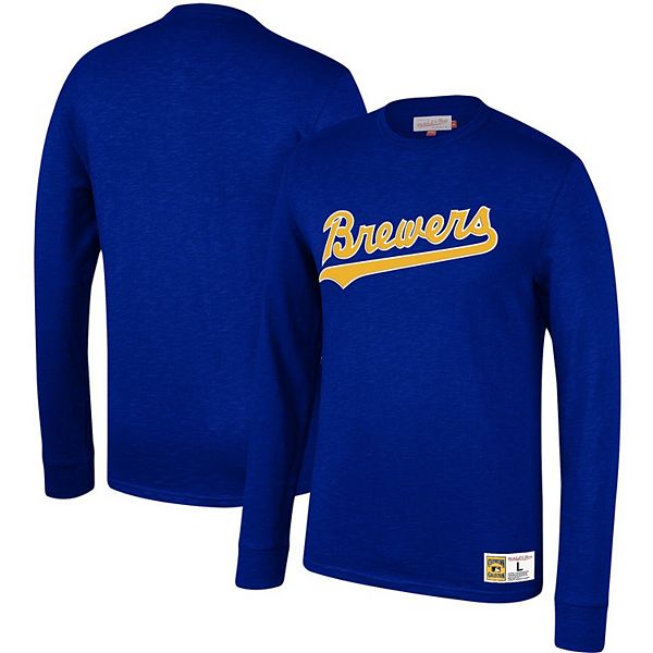 Men's Mitchell & Ness Royal Milwaukee Brewers Cooperstown