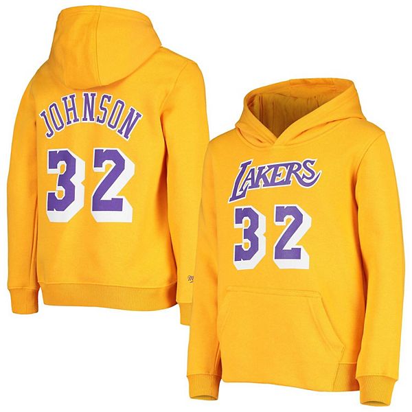 Youth Mitchell & Ness Magic Johnson Gold Los Angeles Lakers Hardwood ...