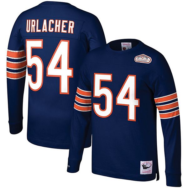 Men's Mitchell & Ness Brian Urlacher Navy Chicago Bears Retired Player Name  & Number Long Sleeve Top