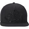 Men's Mitchell & Ness Black Philadelphia 76ers Cropped XL Logo Snapback Adjustable Hat