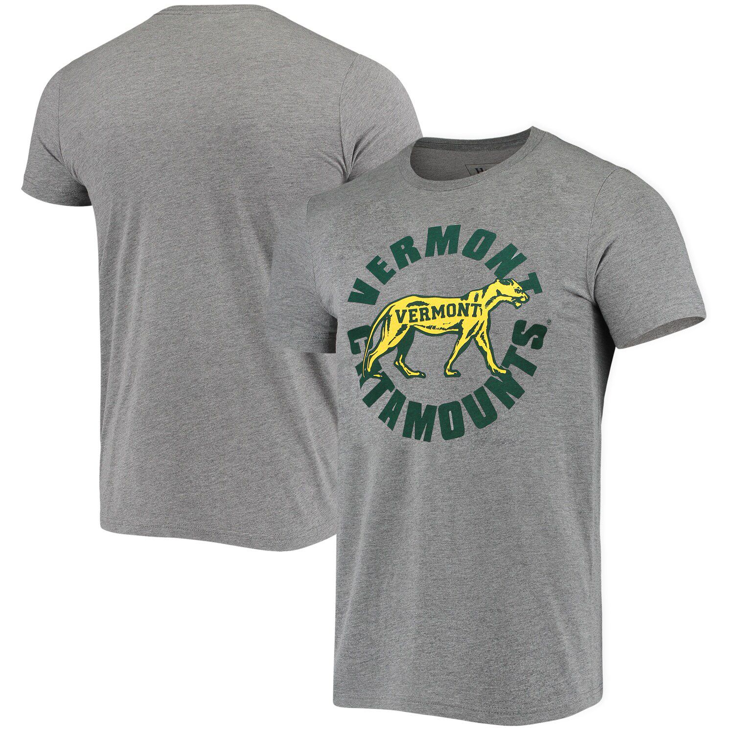 Image for Unbranded Men's Homefield Heathered Gray Vermont Catamounts Vintage Logo Tri-Blend T-Shirt at Kohl's.