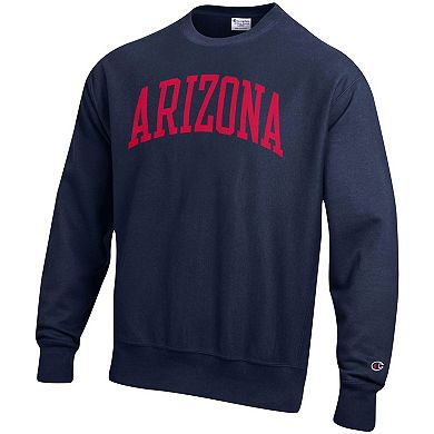Men's Champion Navy Arizona Wildcats Arch Reverse Weave Pullover Sweatshirt