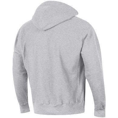 Men's Champion Heathered Gray NC State Wolfpack Team Arch Reverse Weave Pullover Hoodie
