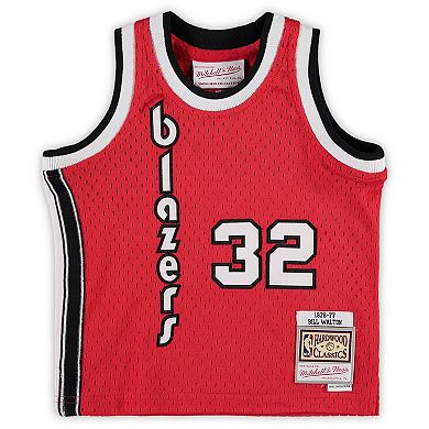 Infant Mitchell & Ness Bill Walton Red Portland Trail Blazers 1976/77 Hardwood Classics Retired Player Jersey