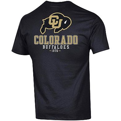 Men's Champion Black Colorado Buffaloes Stack 2-Hit T-Shirt