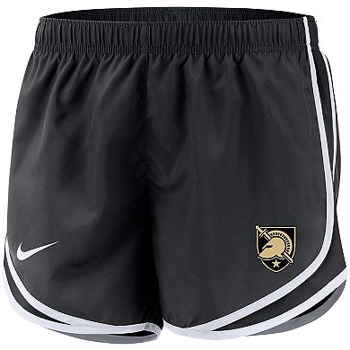Women's Nike Black Army Black Knights Team Tempo Performance Shorts