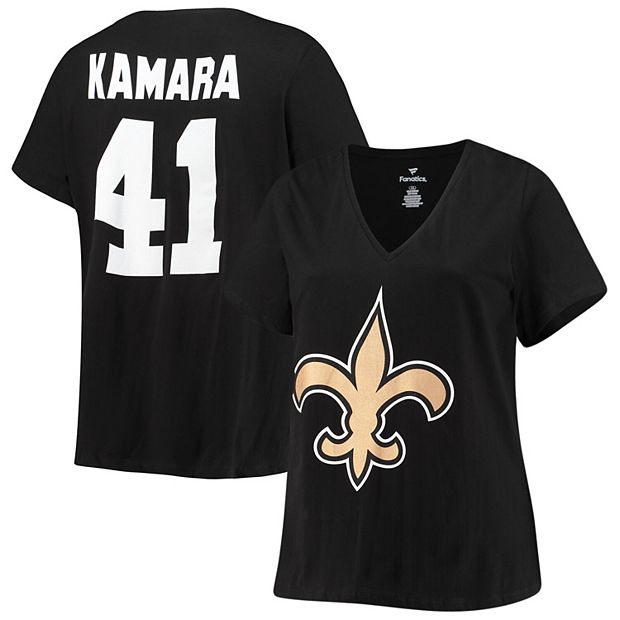 Men's Fanatics Branded Alvin Kamara Black New Orleans Saints Player Icon Name & Number T-Shirt Size: Medium