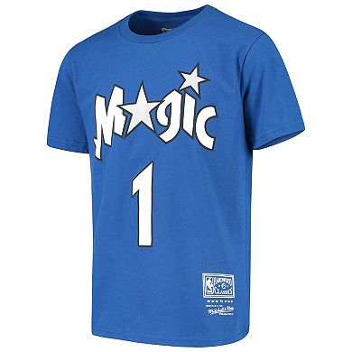 Youth Mitchell & Ness Tracy McGrady Blue Orlando Magic Hardwood Classics Name & Number T-Shirt