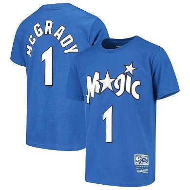 Youth Mitchell & Ness Tracy McGrady Blue Orlando Magic Hardwood Classics Name & Number T-Shirt