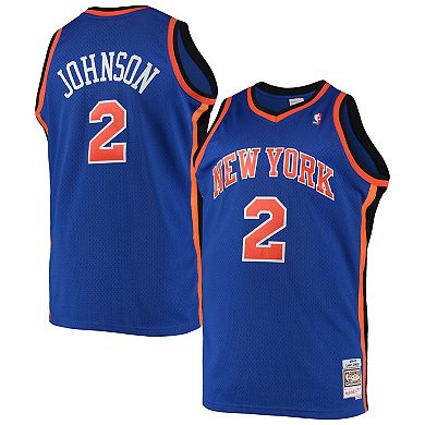 Men's Mitchell & Ness Larry Johnson Blue New York Knicks 1998/99 Big & Tall Hardwood Classics Swingman Jersey