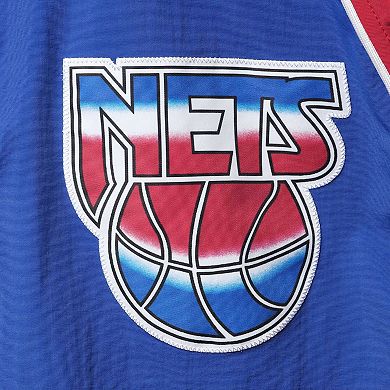 Men's Mitchell & Ness Blue New Jersey Nets Hardwood Classics Authentic Warm-Up Raglan Full-Zip Jacket