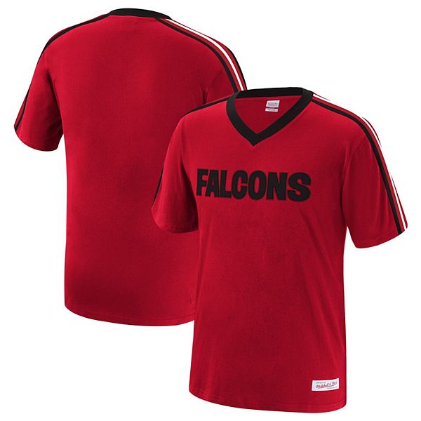 Men's Mitchell & Ness Black Atlanta Falcons Overtime Vintage V-Neck T-Shirt