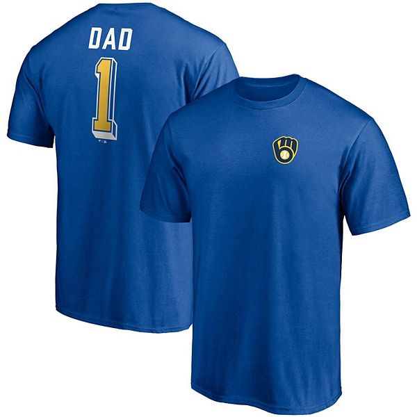 Men's Fanatics Branded Royal Milwaukee Brewers Number One Dad Team T-Shirt