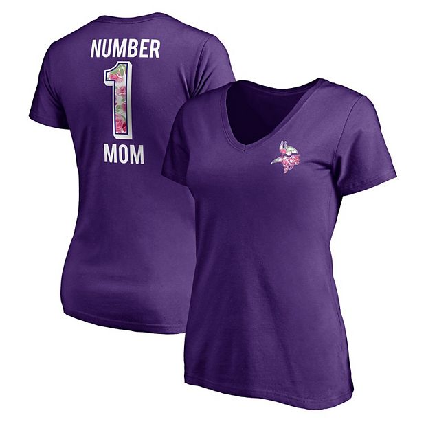 Women's Fanatics Branded Purple Minnesota Vikings Mother's Day V-Neck T- Shirt