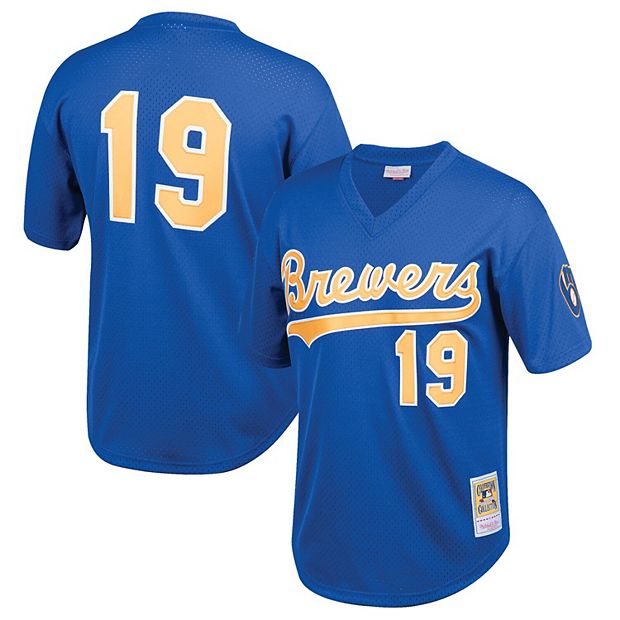Youth Mitchell & Ness Robin Yount Royal Milwaukee Brewers Cooperstown  Collection Mesh Batting Practice Jersey