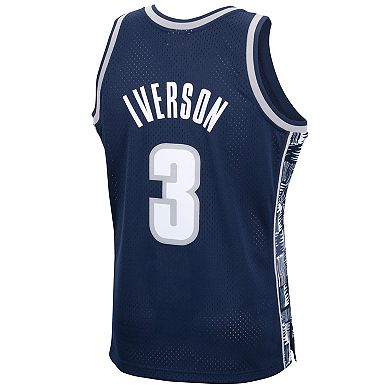 Men's Mitchell & Ness Allen Iverson Navy Georgetown Hoyas 1995/96 Swingman Replica Jersey