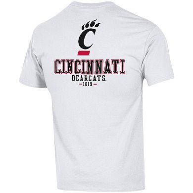 Men's Champion White Cincinnati Bearcats Stack 2-Hit T-Shirt