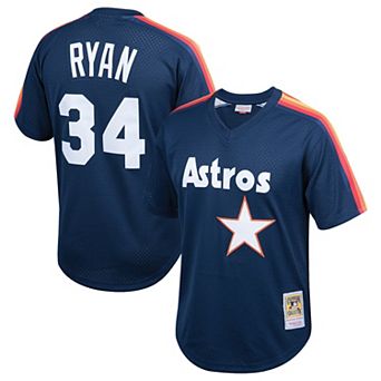 Youth Mitchell & Ness Nolan Ryan Navy Houston Astros Cooperstown Collection Mesh Batting Practice Jersey