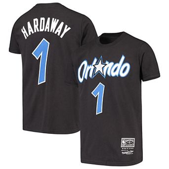 Youth Mitchell & Ness Penny Hardaway Black Orlando Magic Hardwood Classics Name & Number T-Shirt