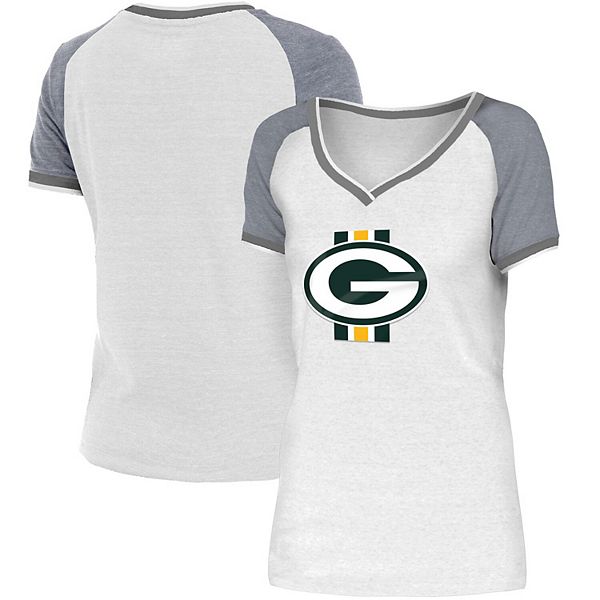 Men's New Era Gray Green Bay Packers Training Camp Raglan T-Shirt