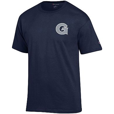 Men's Champion Navy Georgetown Hoyas Stack 2-Hit T-Shirt