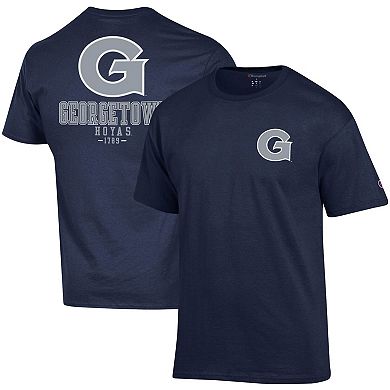 Men's Champion Navy Georgetown Hoyas Stack 2-Hit T-Shirt