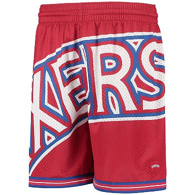 Youth Red Philadelphia 76ers Hardwood Classics Throwback Big Face Mesh Shorts