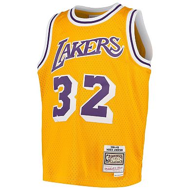 Youth Mitchell & Ness Magic Johnson Gold Los Angeles Lakers Swingman Throwback Jersey