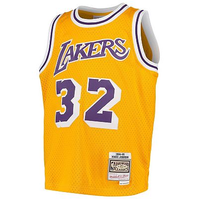 Youth Mitchell Ness Magic Johnson Gold Los Angeles Lakers Swingman Throwback Jersey