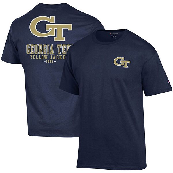 Men's Champion Navy Georgia Tech Yellow Jackets Stack 2-Hit T-Shirt