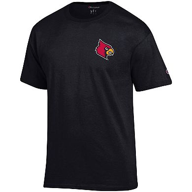 Men's Champion Black Louisville Cardinals Stack 2-Hit T-Shirt