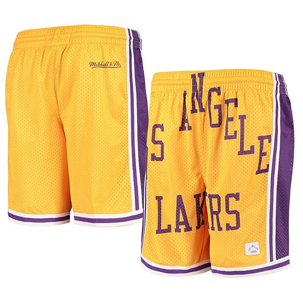 Youth Gold Los Angeles Lakers Hardwood Classics Throwback Big Face Mesh ...