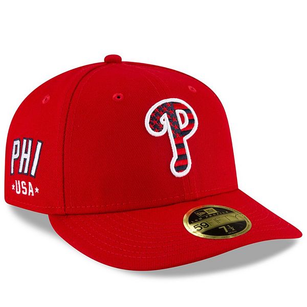 Men's New Era Red Philadelphia Phillies 4th of July OnField Low Profile 59FIFTY Fitted Hat