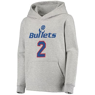 Youth Mitchell & Ness Chris Webber Heathered Gray Washington Bullets Hardwood Classics Name & Number Pullover Hoodie