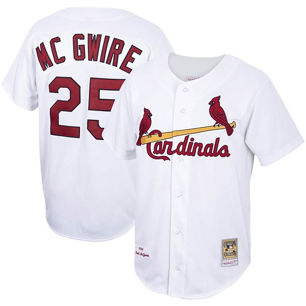 Men's Mitchell & Ness Mark McGwire White St. Louis Cardinals Home 1998  Cooperstown Collection Authentic Jersey