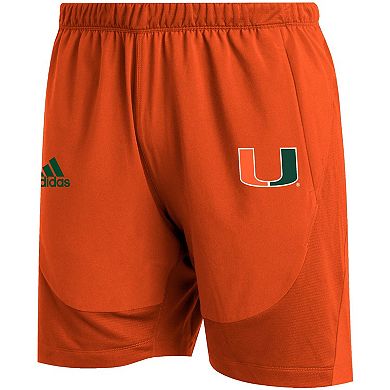Men's adidas Orange Miami Hurricanes 2021 Sideline AEROREADY Training Shorts