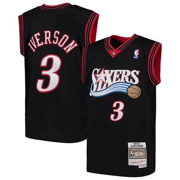 Vintage Allen Iverson Jersey Sixers Black Champion USA MADE
