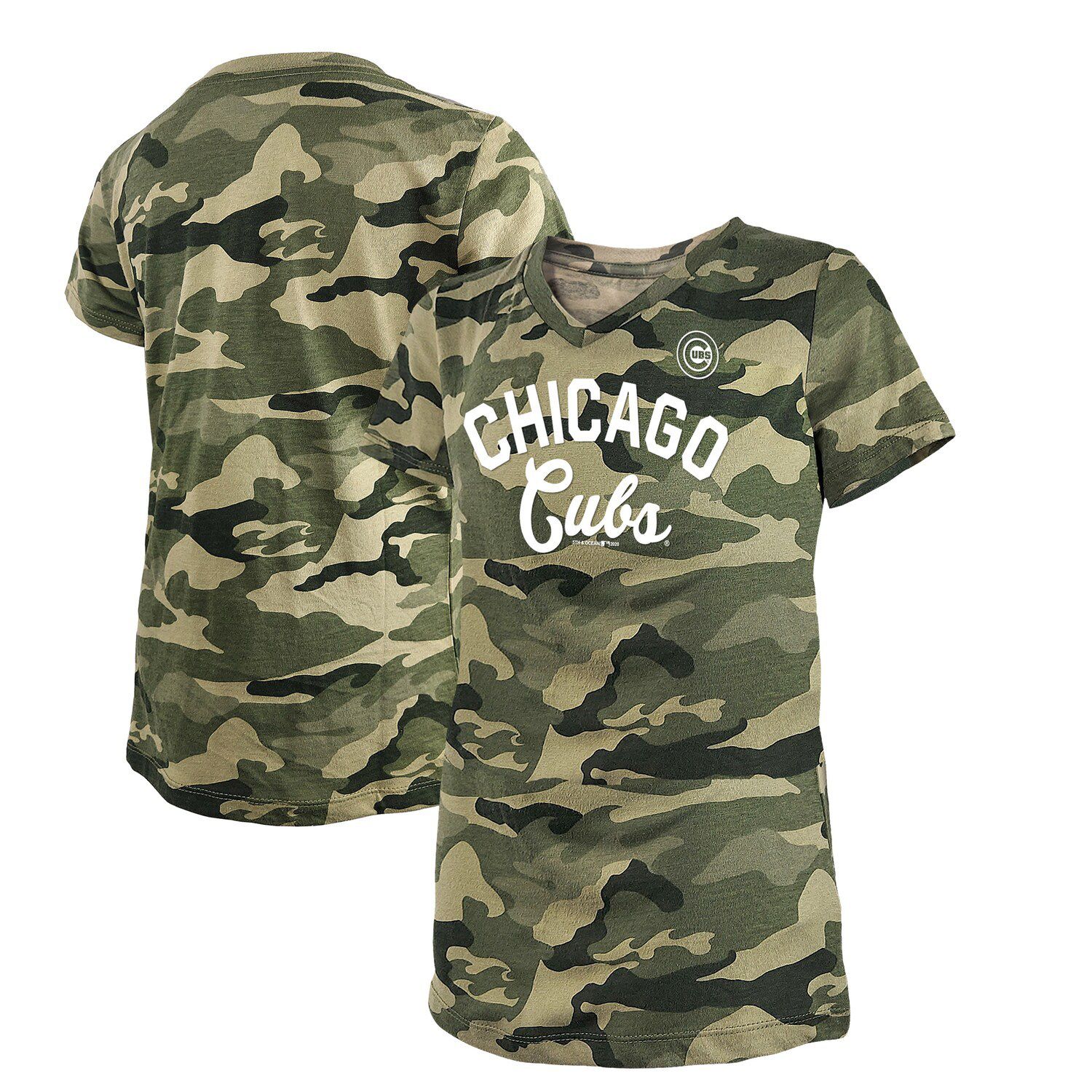 New Era Chicago Cubs Black Camo Pocket Short Sleeve T Shirt