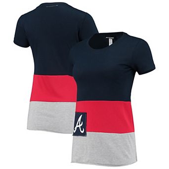 Women's Refried Apparel Navy Atlanta Braves Fitted T-Shirt